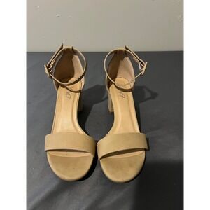 Y Not? Cake-S Natural Nude Block Heel Ankle Strap Sandals Womens‎ 8M